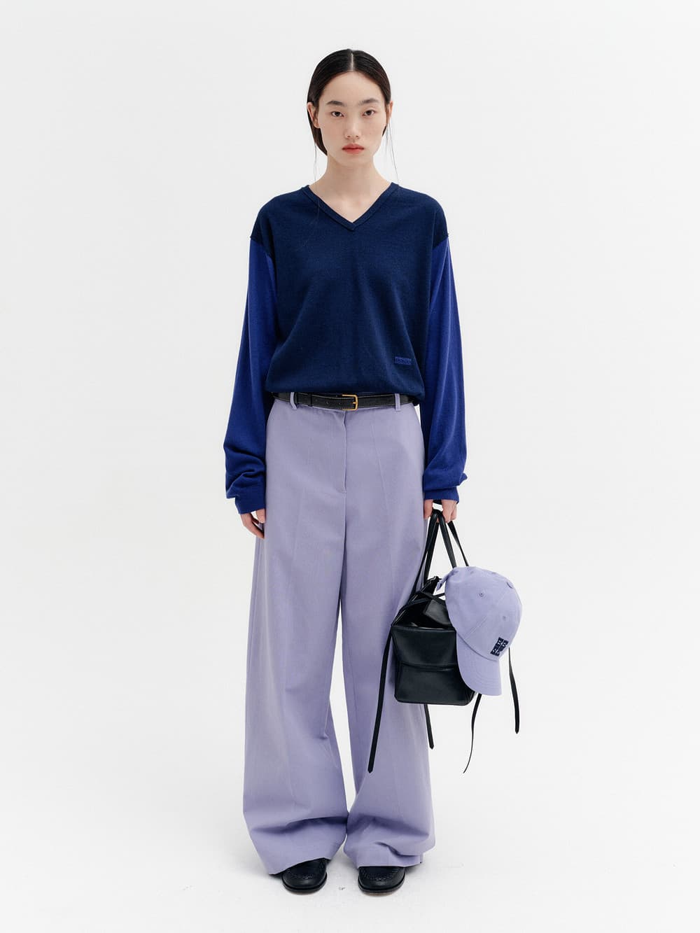 Embroidered Detail Pocket Pants - Purple
