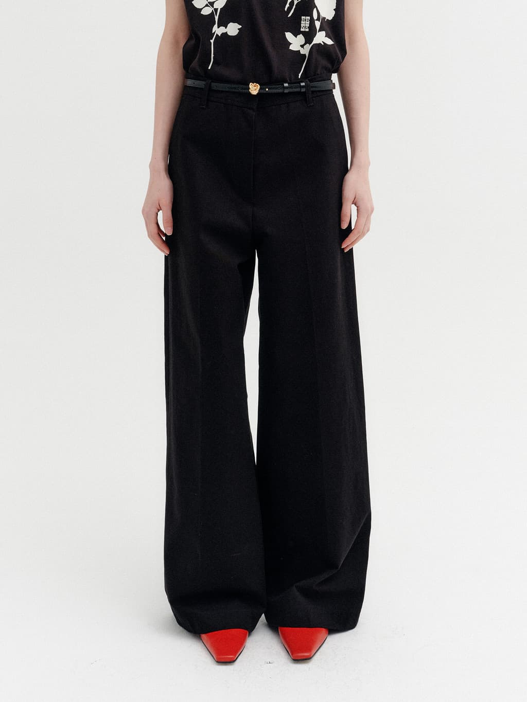 Embroidered Detail Pocket Pants - Black — vue 6