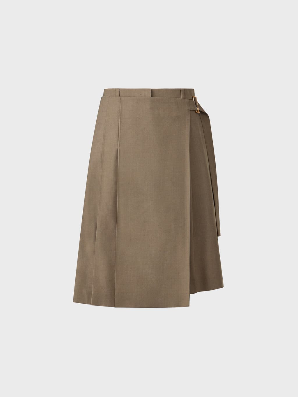 Front Pleated Convertible Shorts - Khaki — vue 3