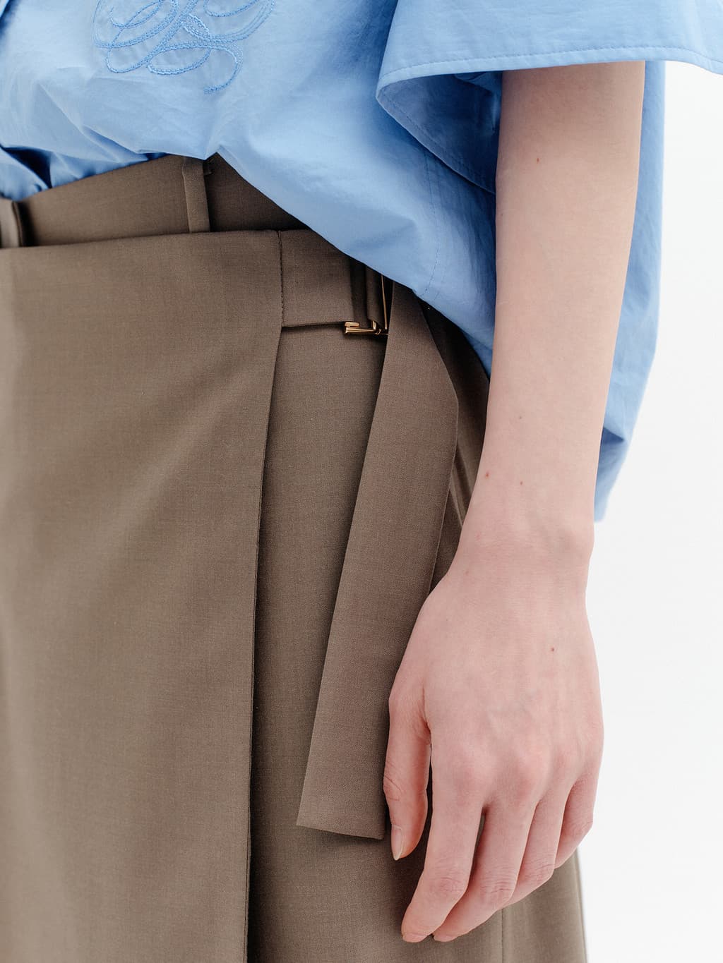 Front Pleated Convertible Shorts - Khaki — vue 10