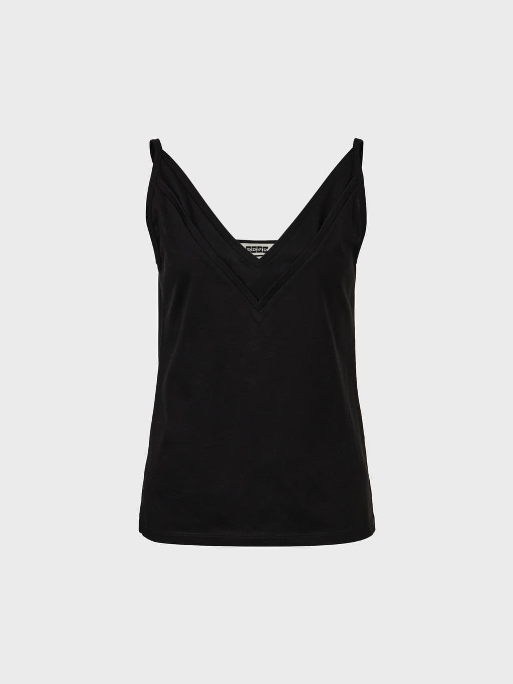 Double V-Neck Panel Sleeveless - Black — vue 3