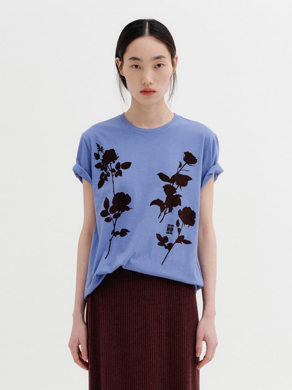Front Rose Graphic T-Shirt - Purple