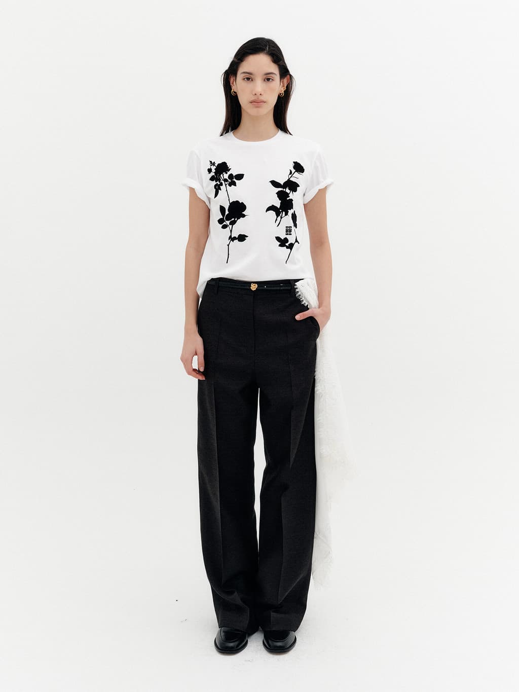 Front Rose Graphic T-Shirt - White — vue 4