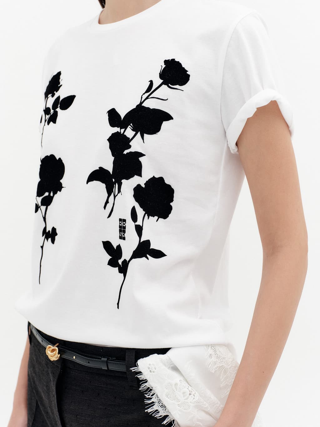 Front Rose Graphic T-Shirt - White — vue 8