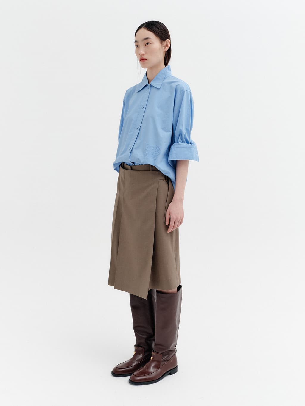 Classic Logo Embroidered Shirt - Blue — vue 5
