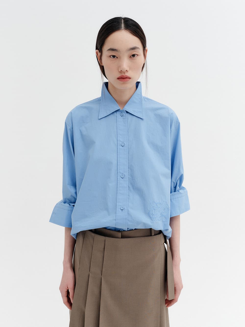 Classic Logo Embroidered Shirt - Blue