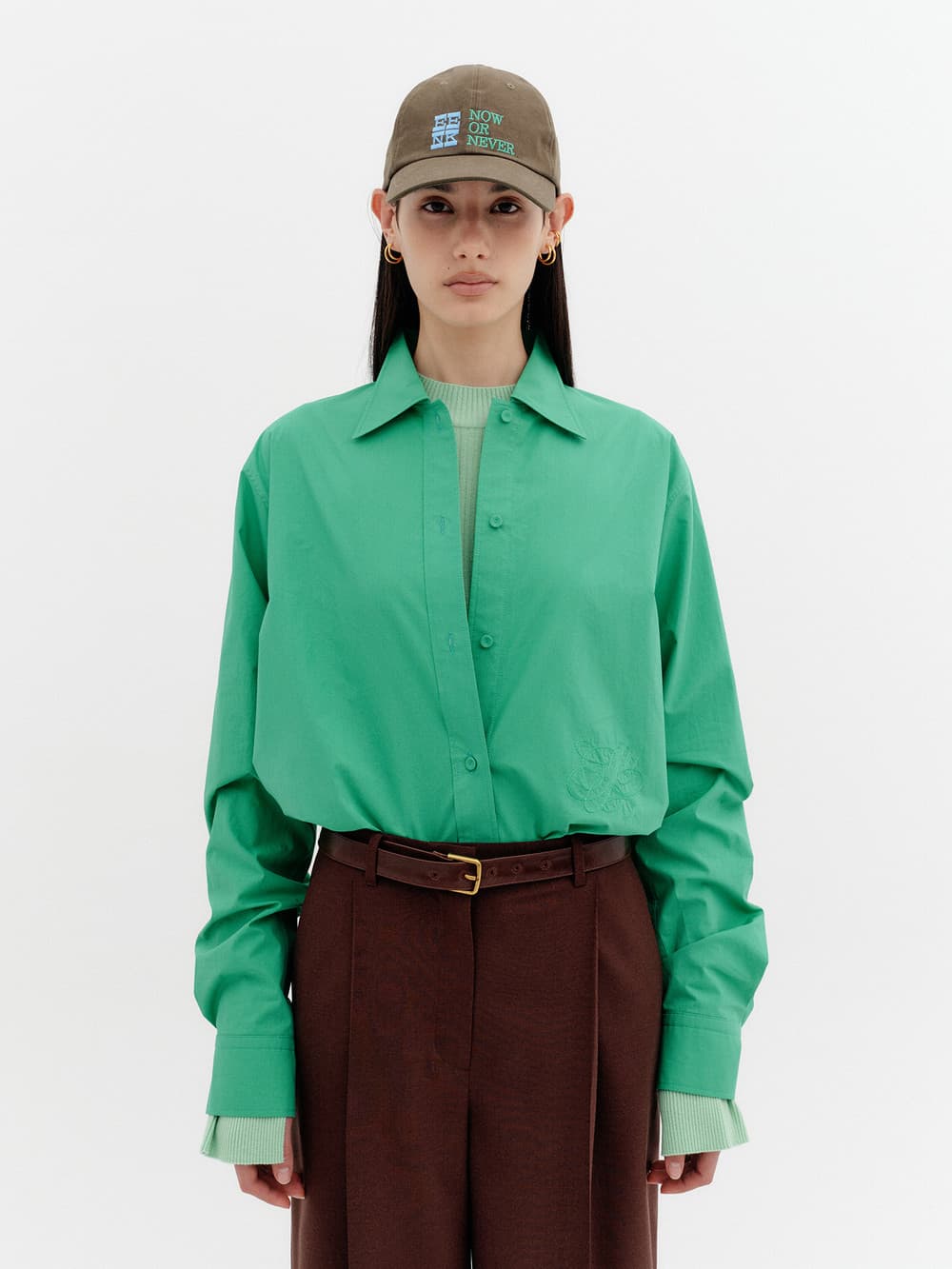 Classic Logo Embroidered Shirt - Green