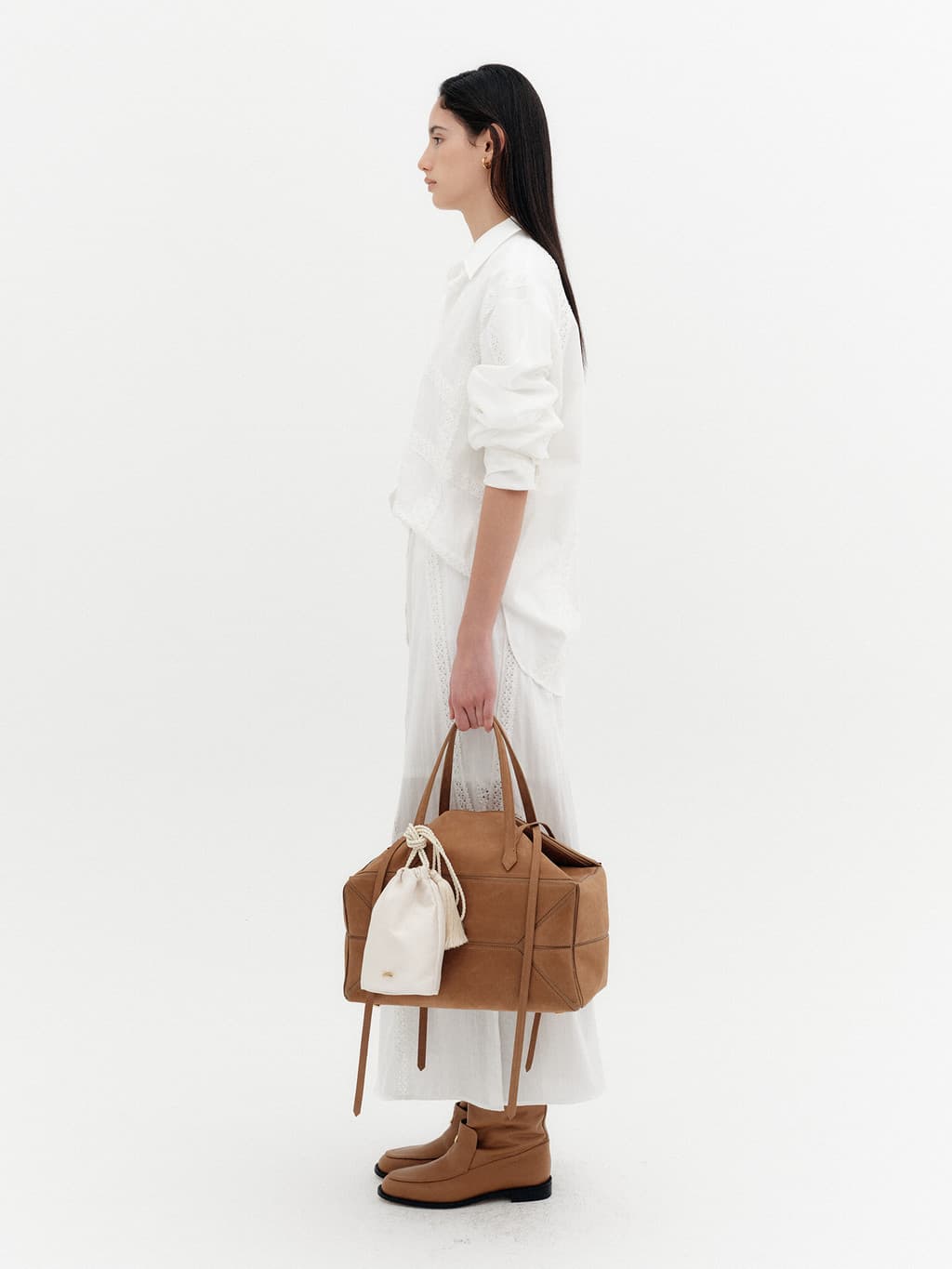 Lace Detail Panel Shirt - White — vue 6