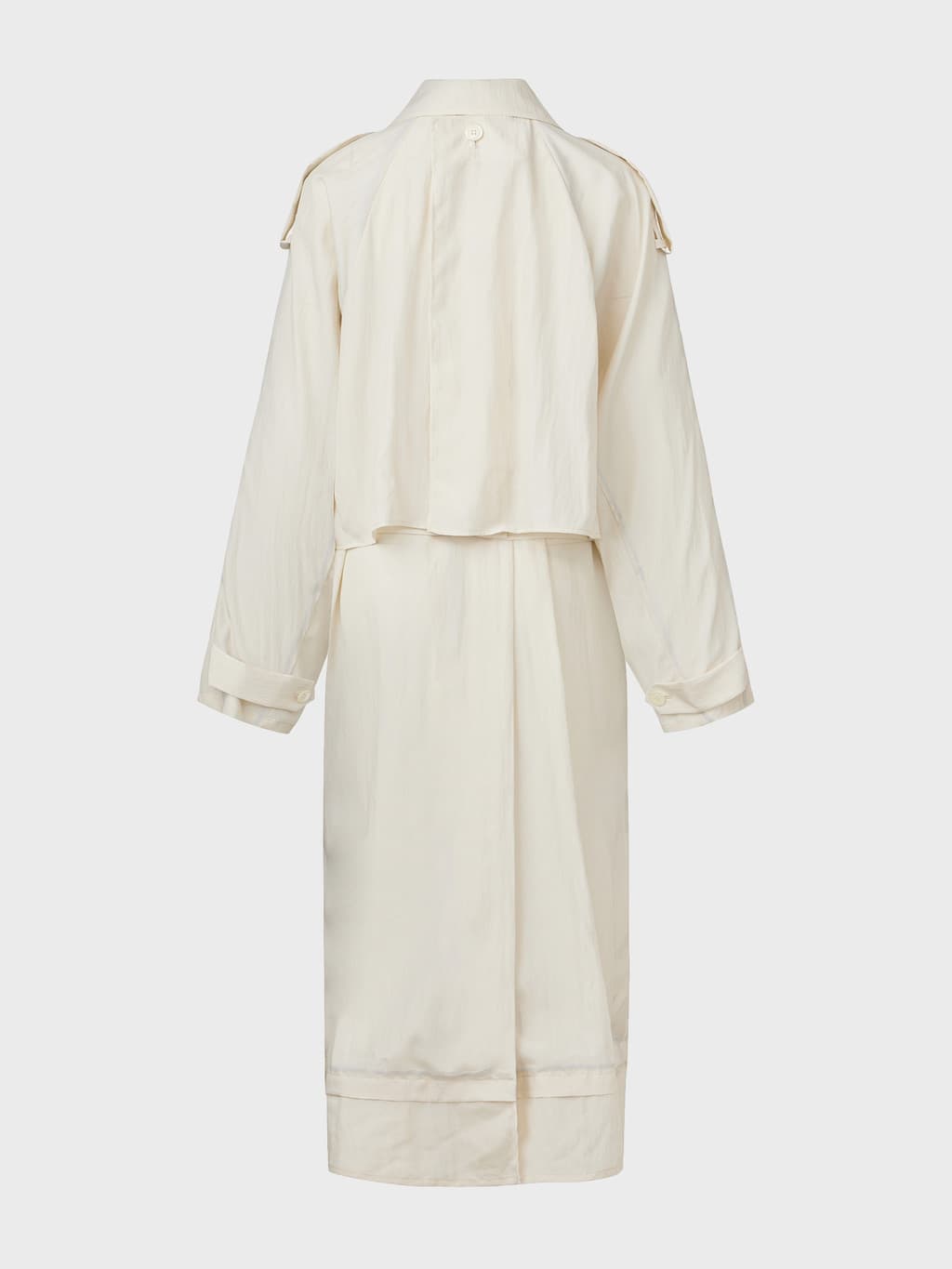Layered Collar Trench Coat - Ivory — vue 11