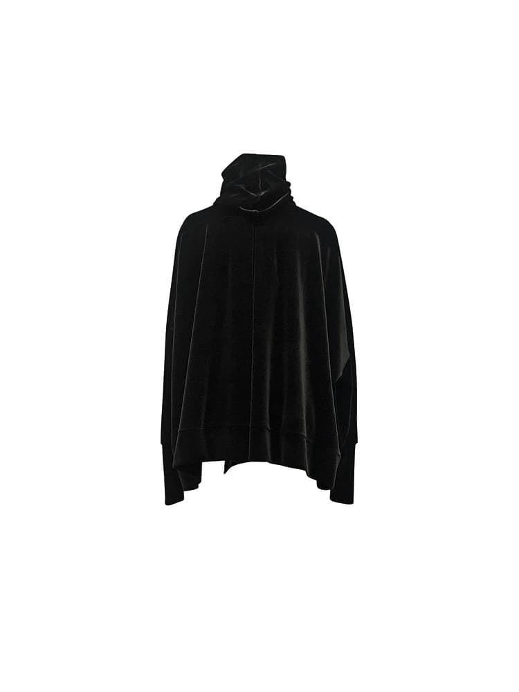 GDeL Velvet Wide Tie Hoodie (Black) — vue 9