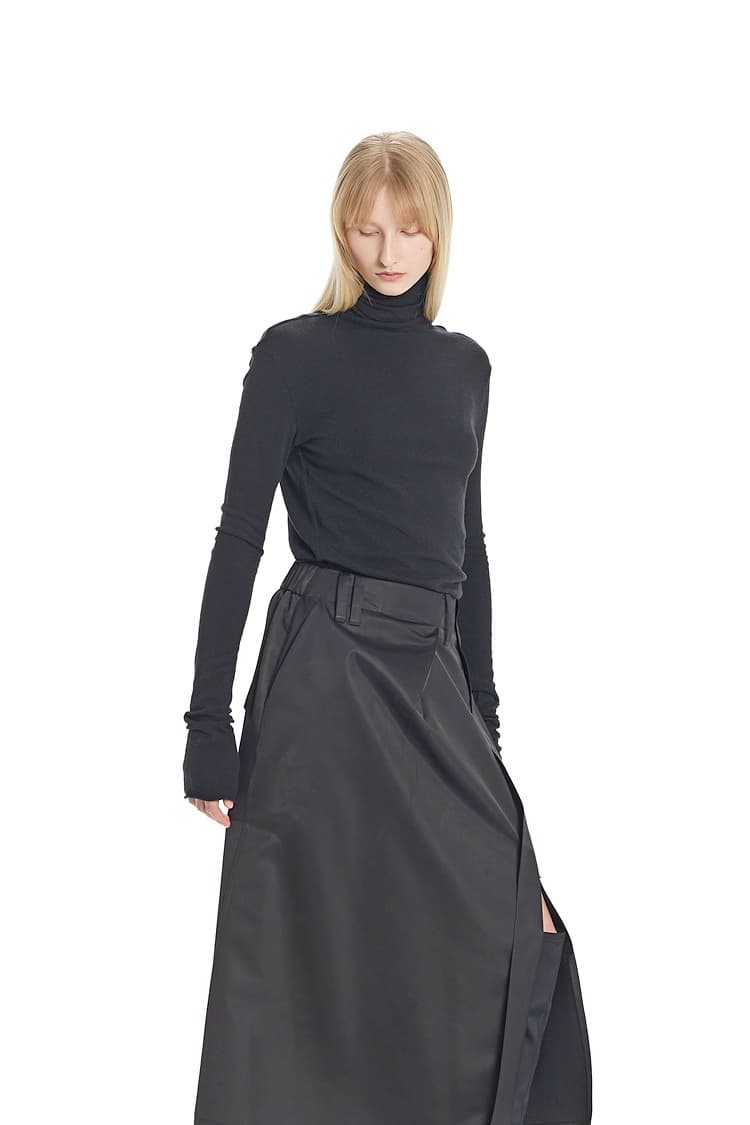 GDeL Slim Turtleneck Top (Grey) — vue 4