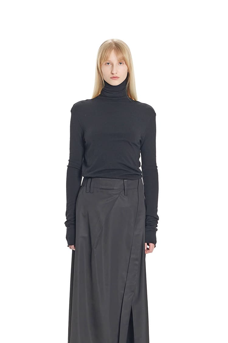 GDeL Slim Turtleneck Top (Grey) — vue 10