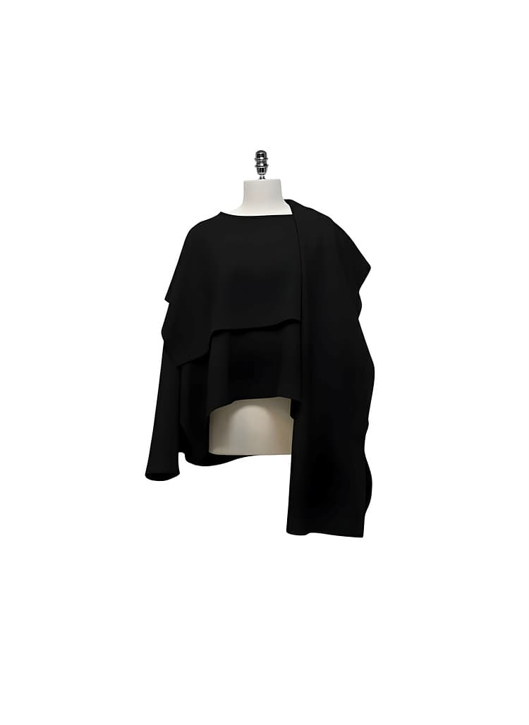 GDeL Less Line Cape Wide Top (Black) — vue 10