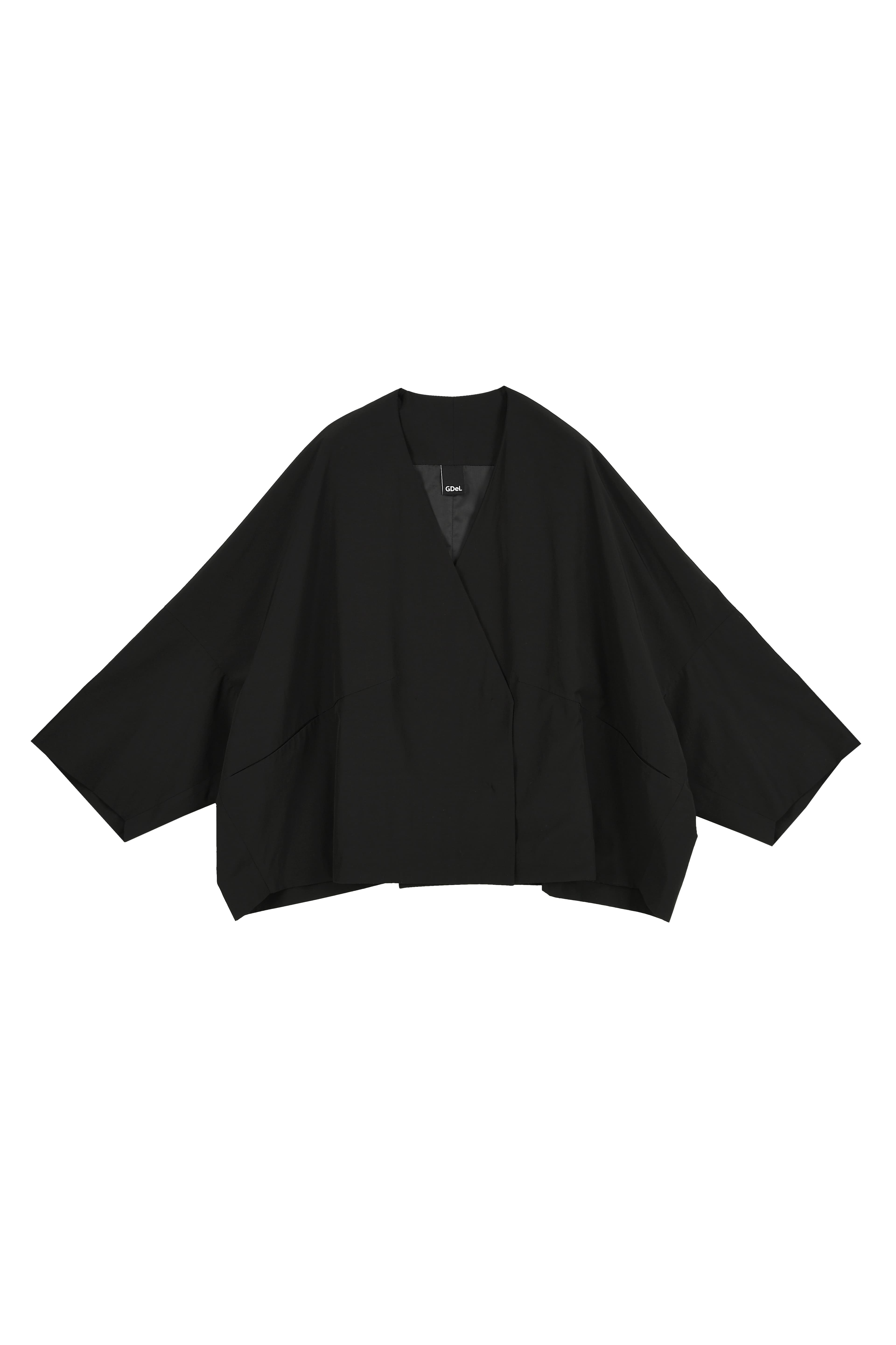 GDeL Recycled Collarless Wide Jacket (Black)