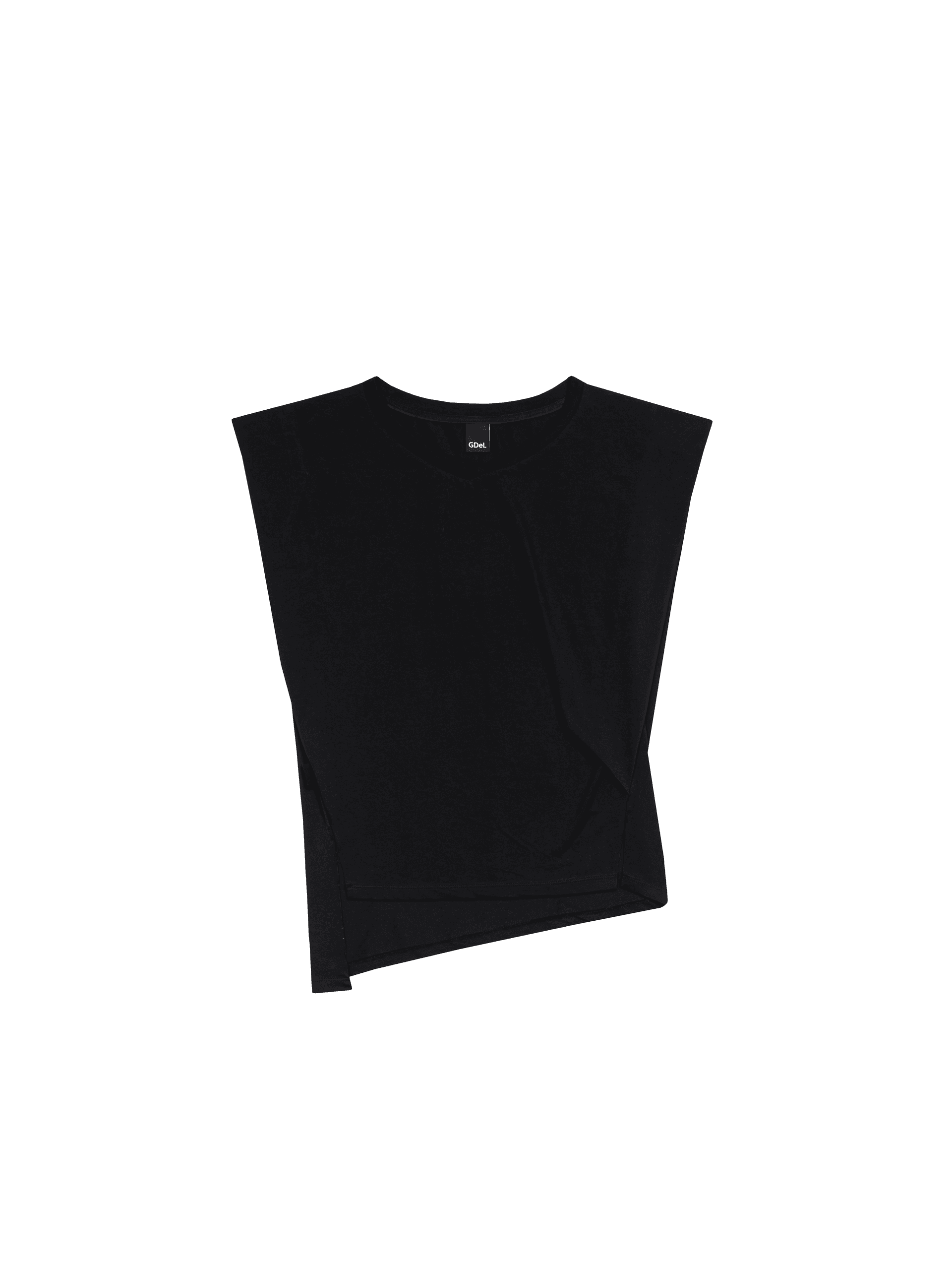 GDeL Recycled Boat V-Neck Sleeveless Top (Black)
