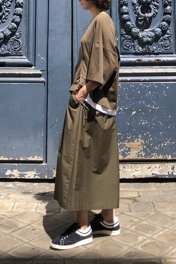 GDeL Recycled Asymmetrical Wide Top (Khaki) — vue 4