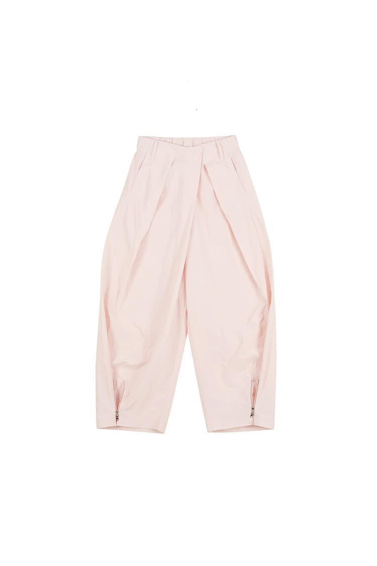 GDeL Recycled Nylon Zipper Detail Wind Pants (Pink)