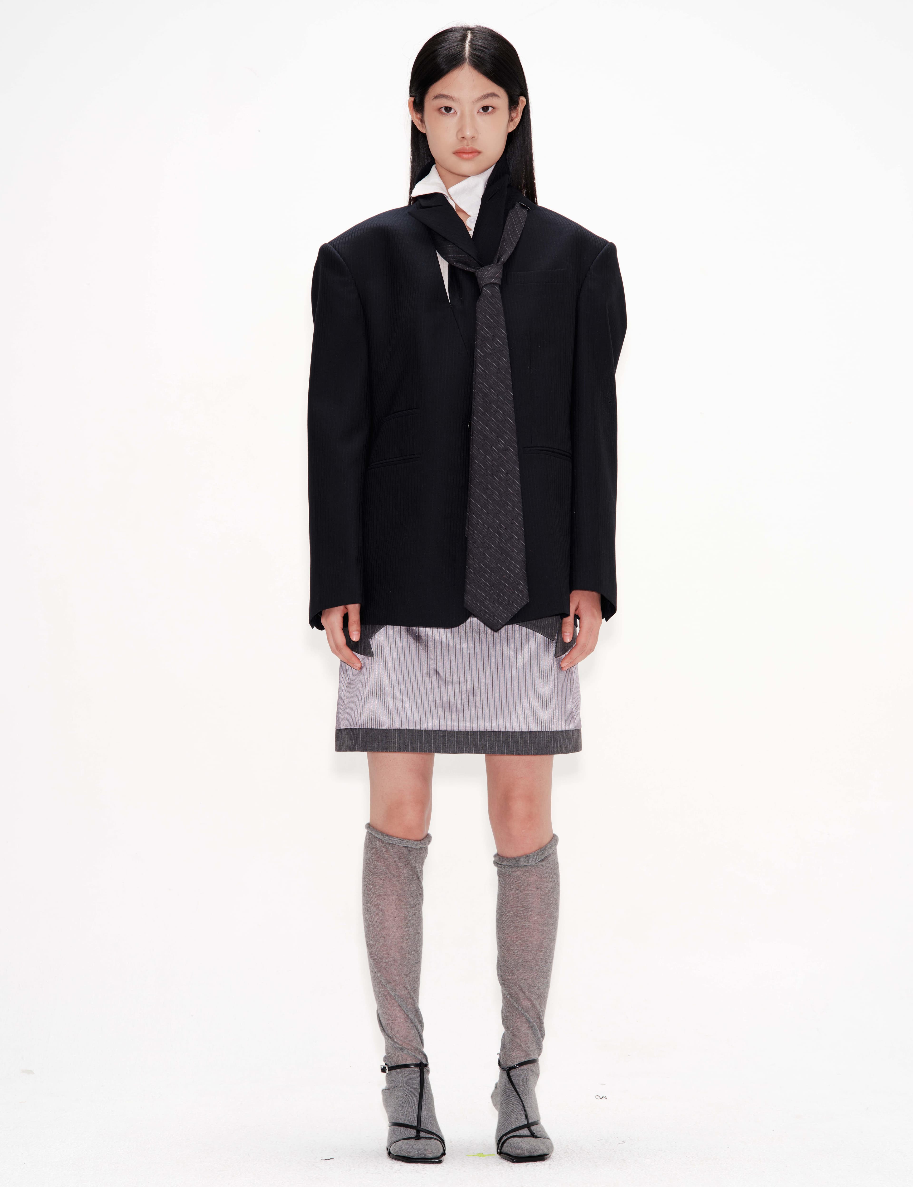 Tie Pierced Oversized Jacket