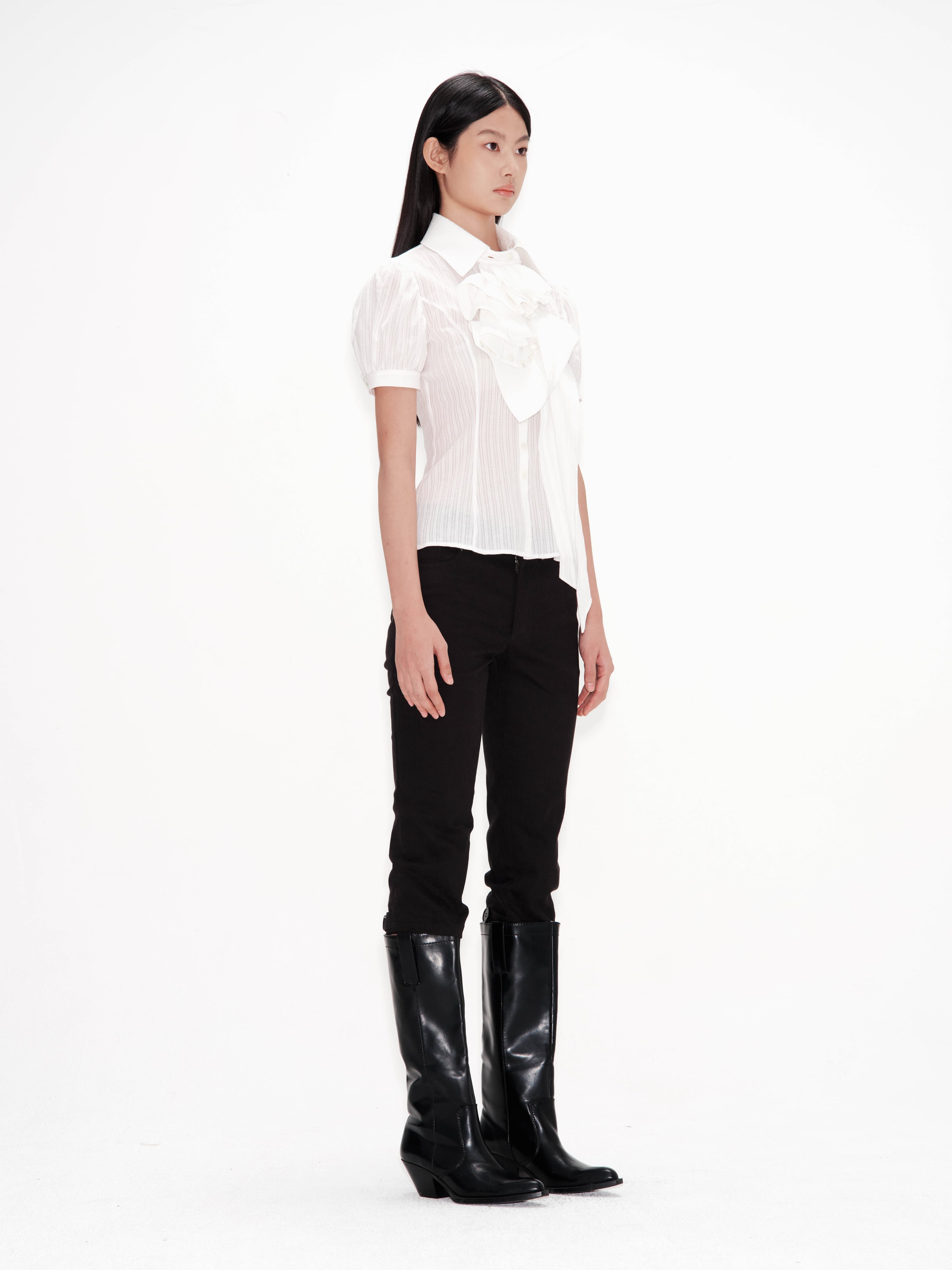 Cuffs Ruffle Shirt (Off White) — vue 2
