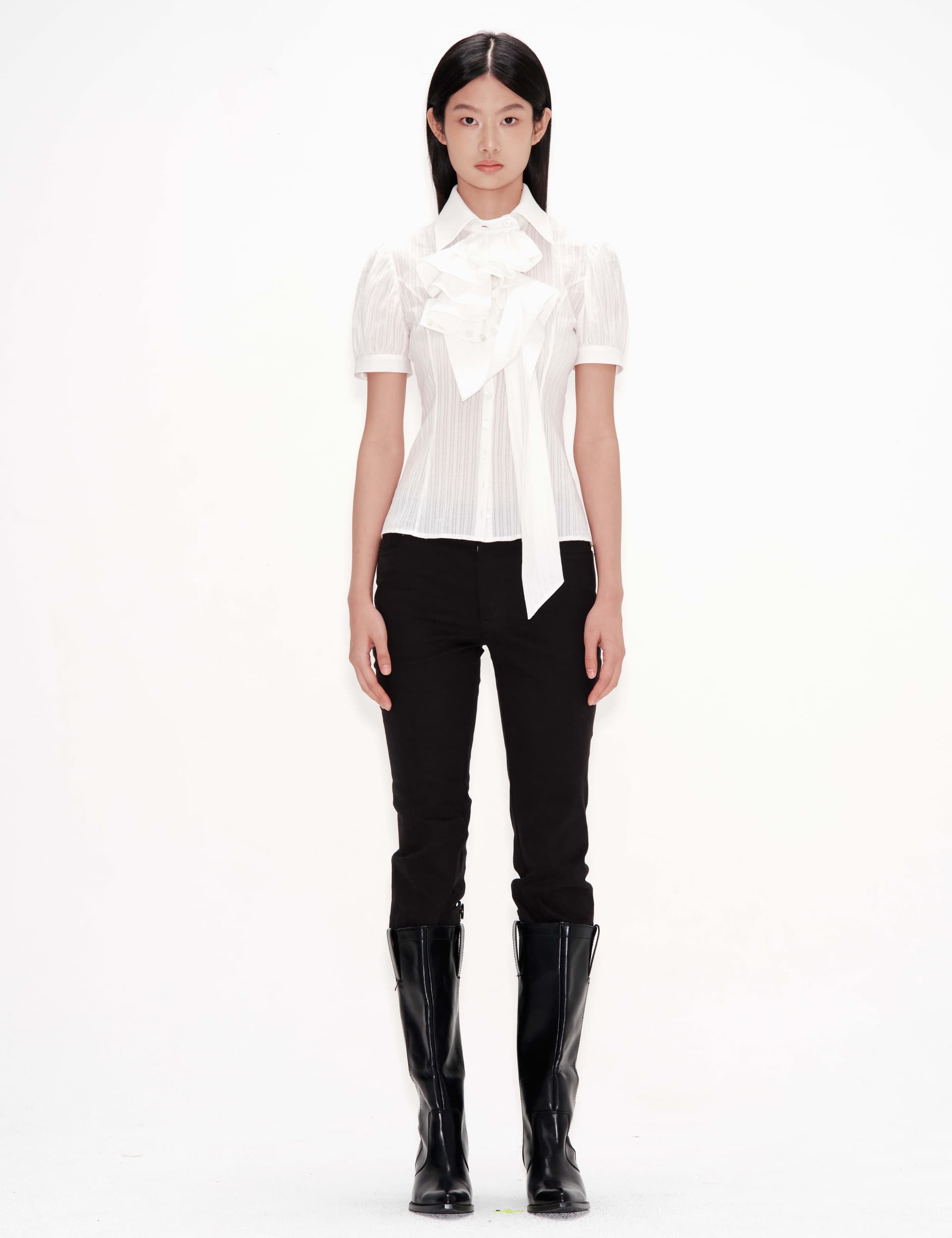 Cuffs Ruffle Shirt (Off White)