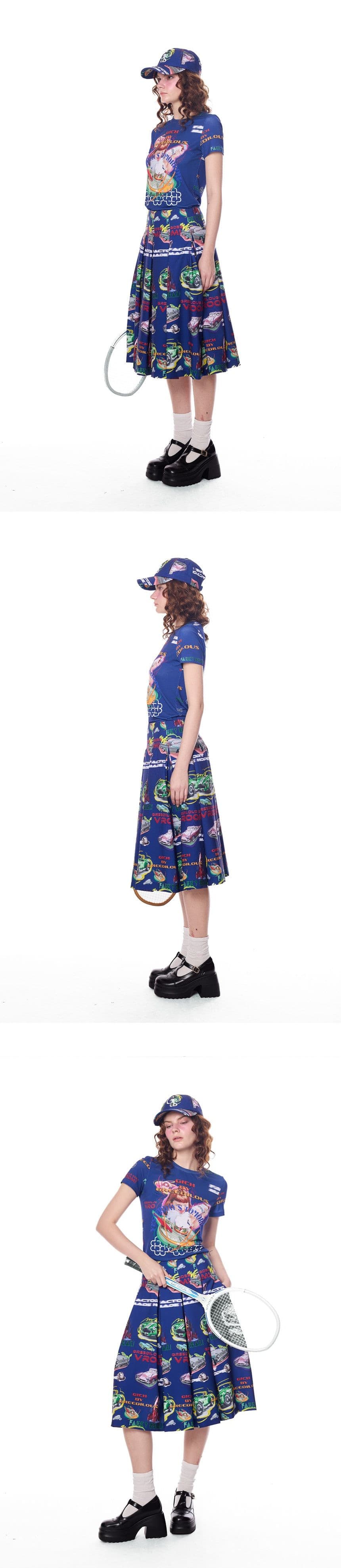 Racing Club Pleated Long Skirt — vue 2