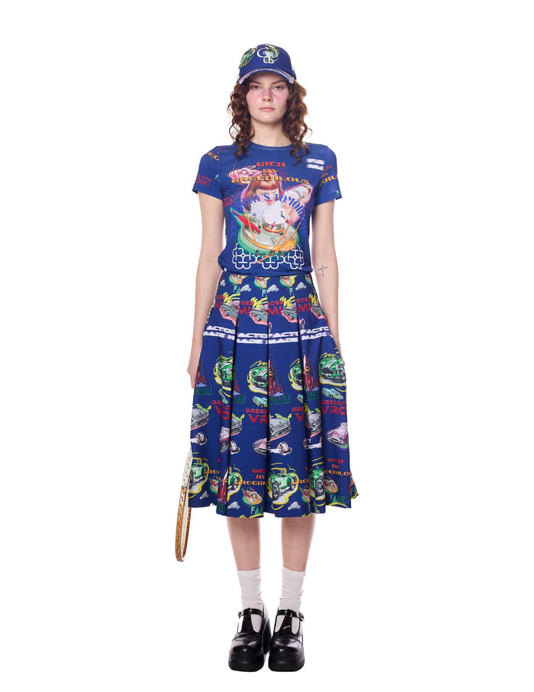 Racing Club Pleated Long Skirt