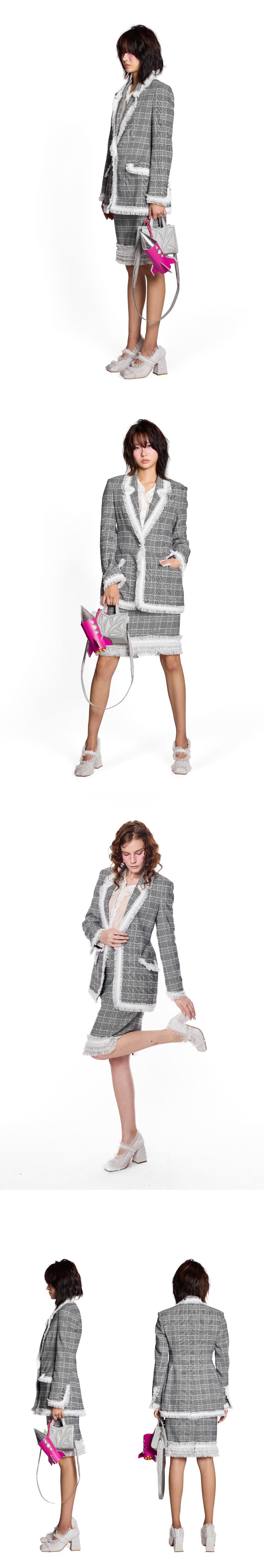 Check Pattern Lace Mid Skirt — vue 2