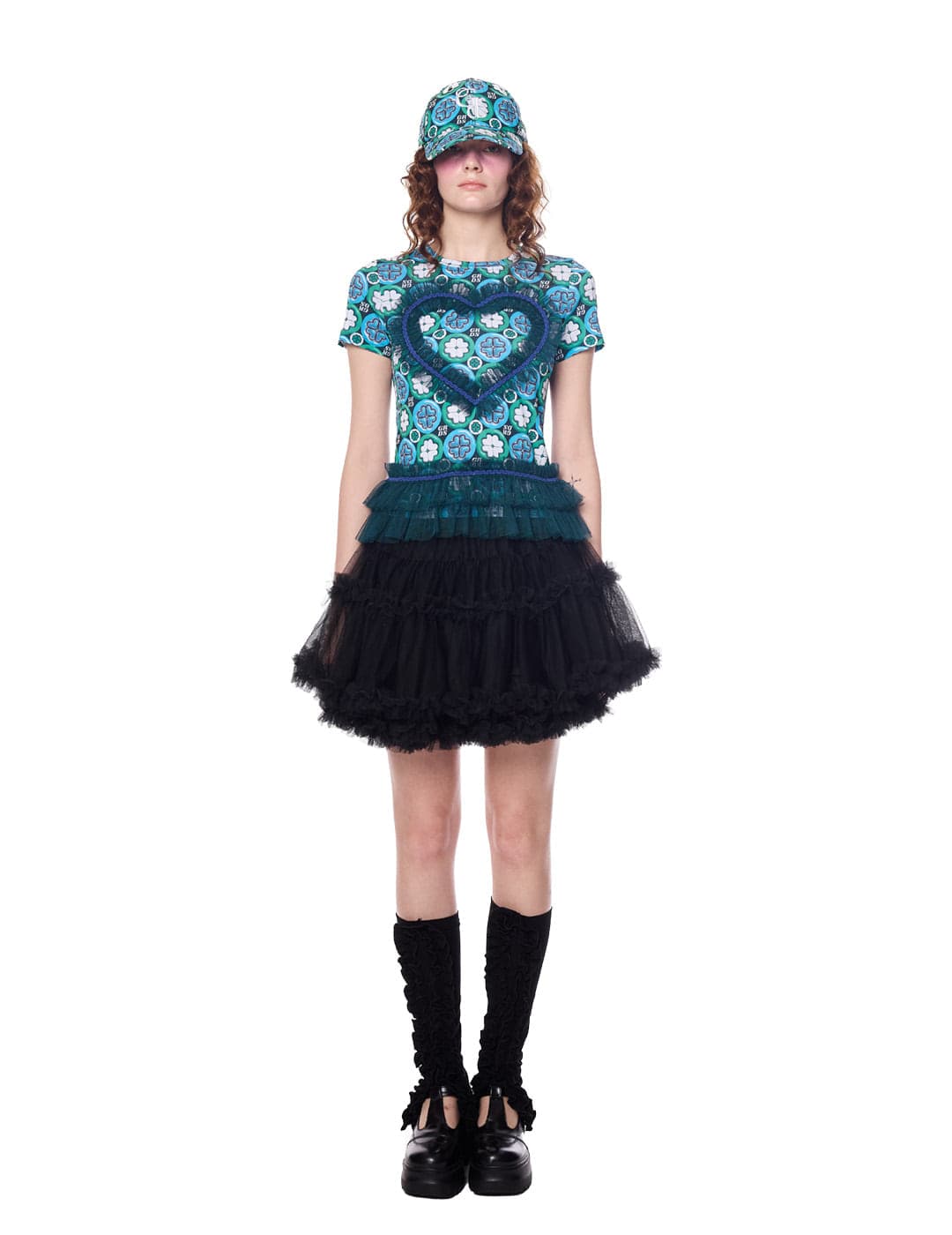 Sheer Lace Tiered Ruffle Mini Skirt