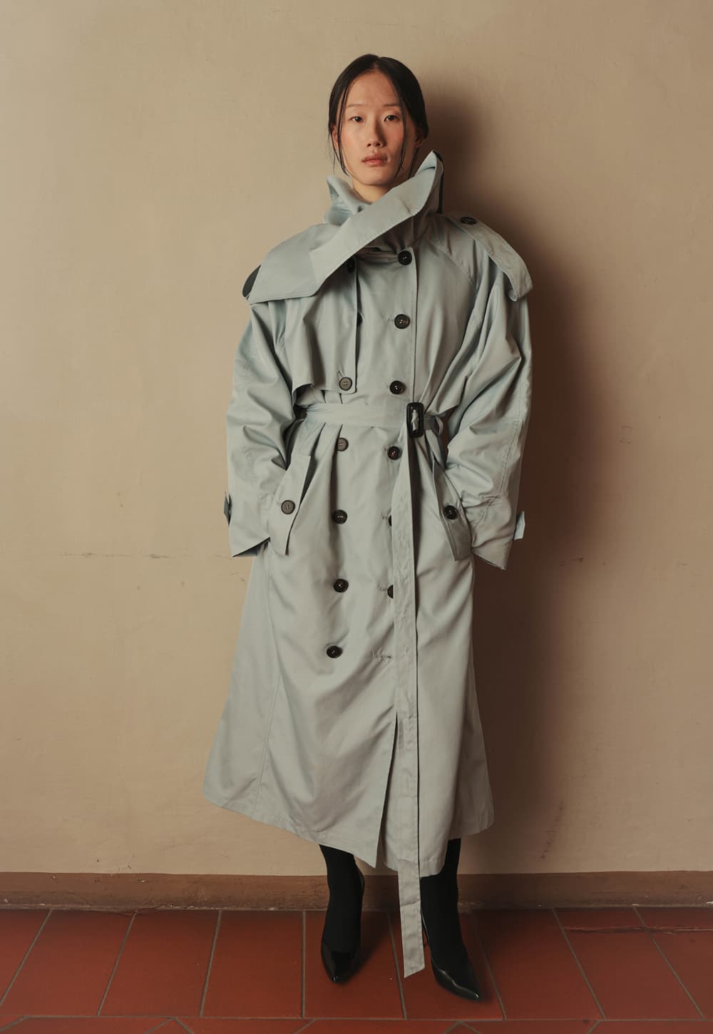 Convertible Raglan Oversized Trench Coat — vue 9