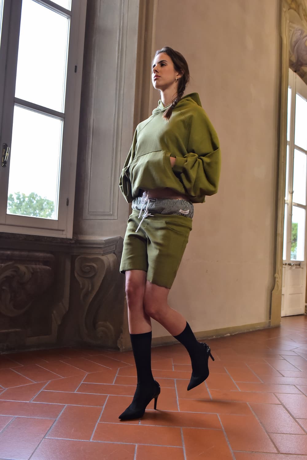 Oversized Raglan Drawstring Hoodie — vue 16