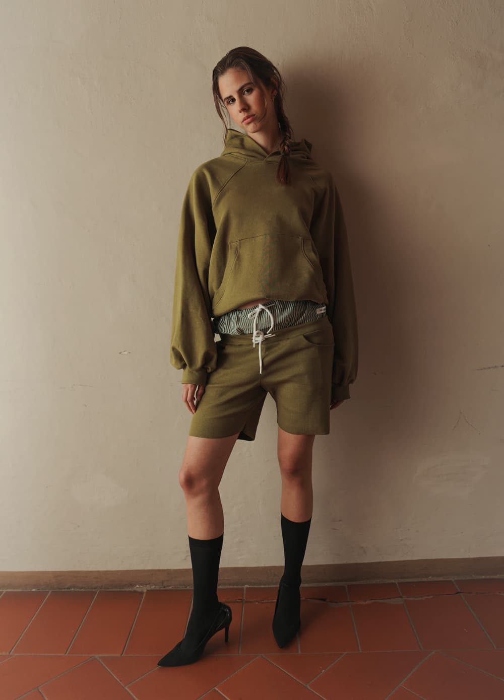 Oversized Raglan Drawstring Hoodie — vue 6