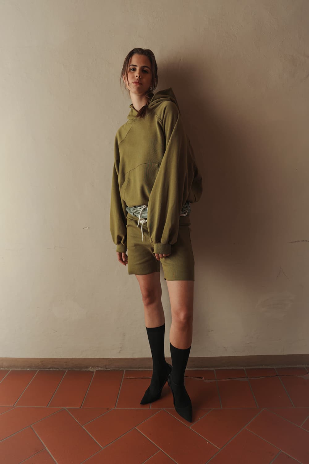 Oversized Raglan Drawstring Hoodie — vue 7
