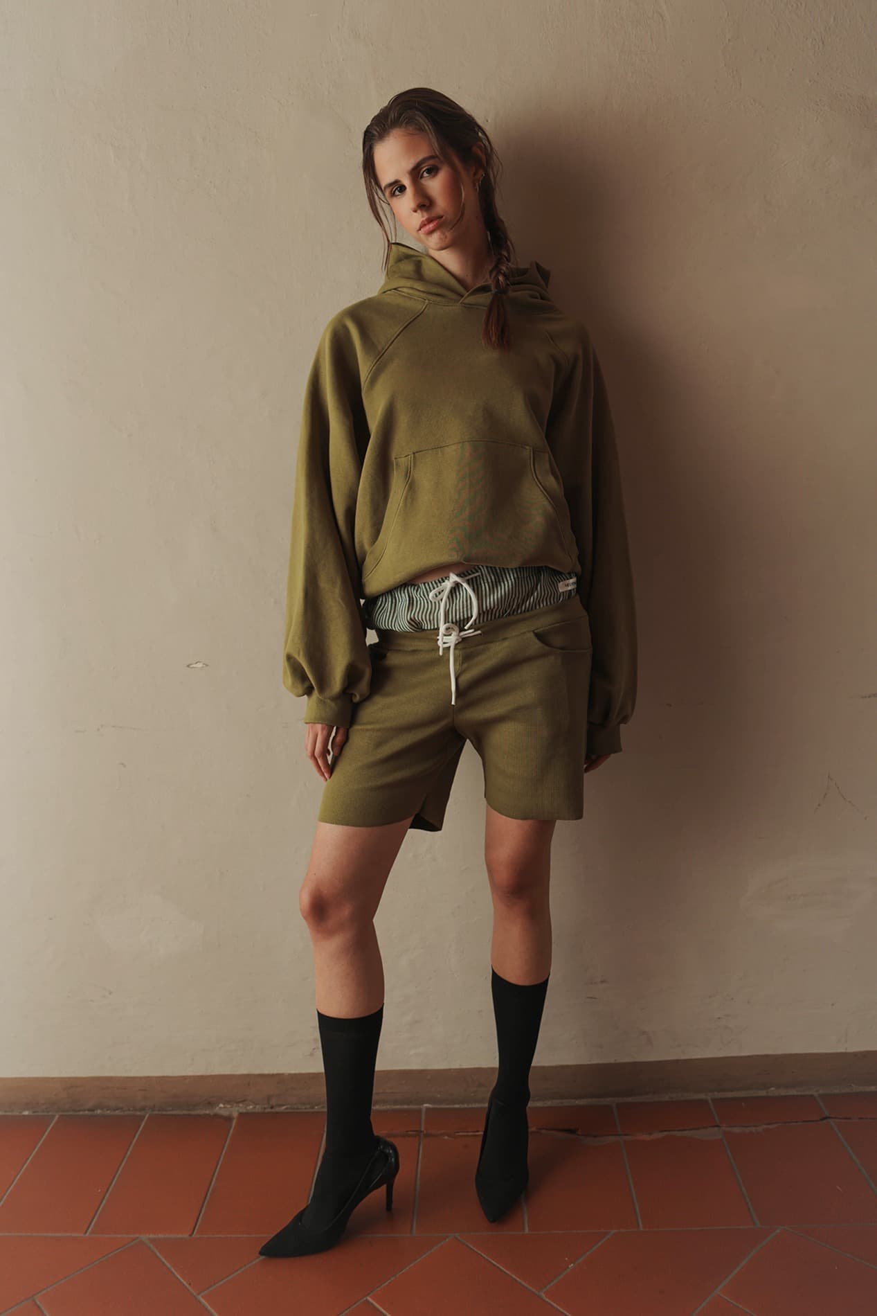 Oversized Raglan Drawstring Hoodie — vue 1