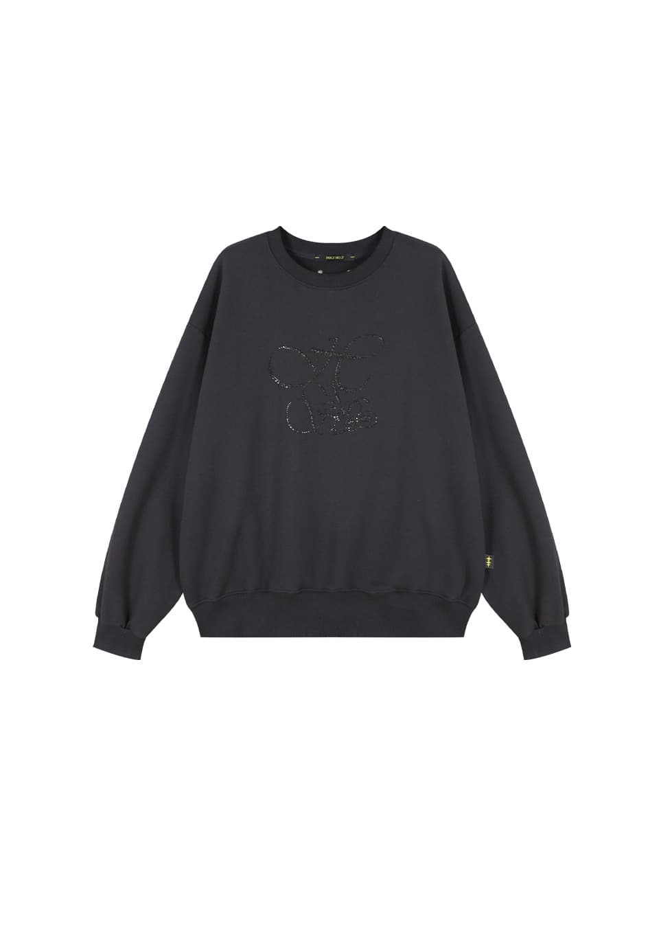 OVERFIT HIP HOP MOVE CUBIC LETTERING SWEATSHIRT_CHARCOAL