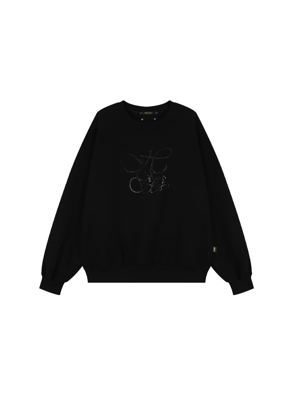 OVERFIT HIP HOP MOVE CUBIC LETTERING SWEATSHIRT_BLACK