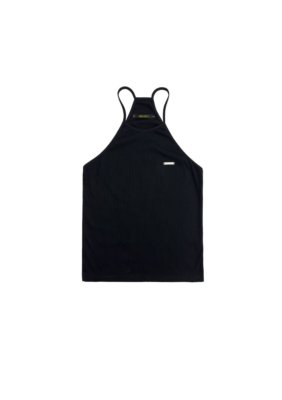 STITCH HALTER NECK TOP_BLACK