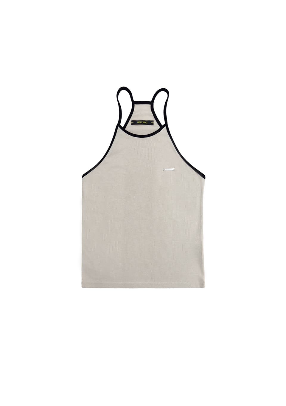 STITCH HALTER NECK TOP_BEIGE