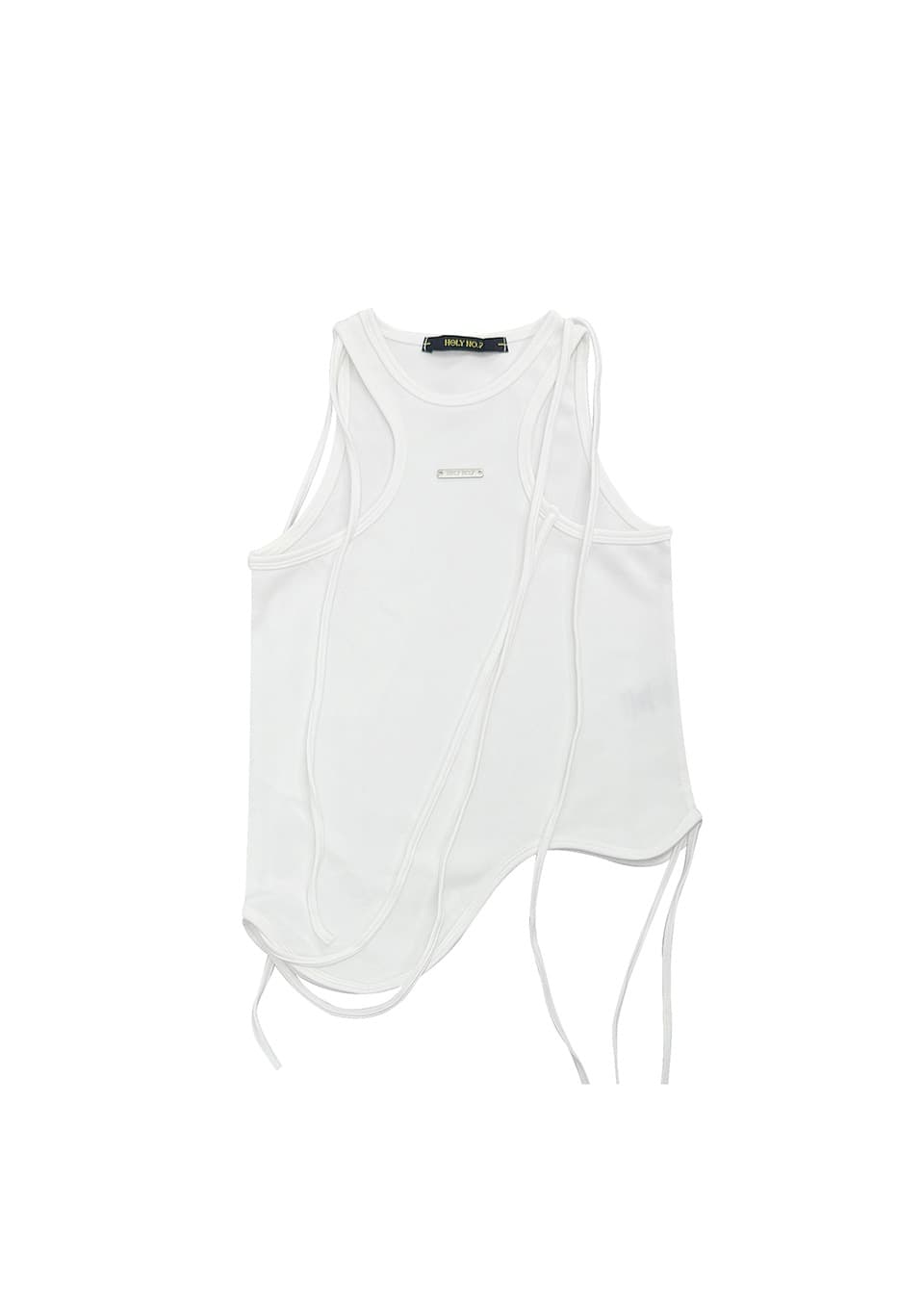 WAVE STRAP SLEEVELESS_WHITE