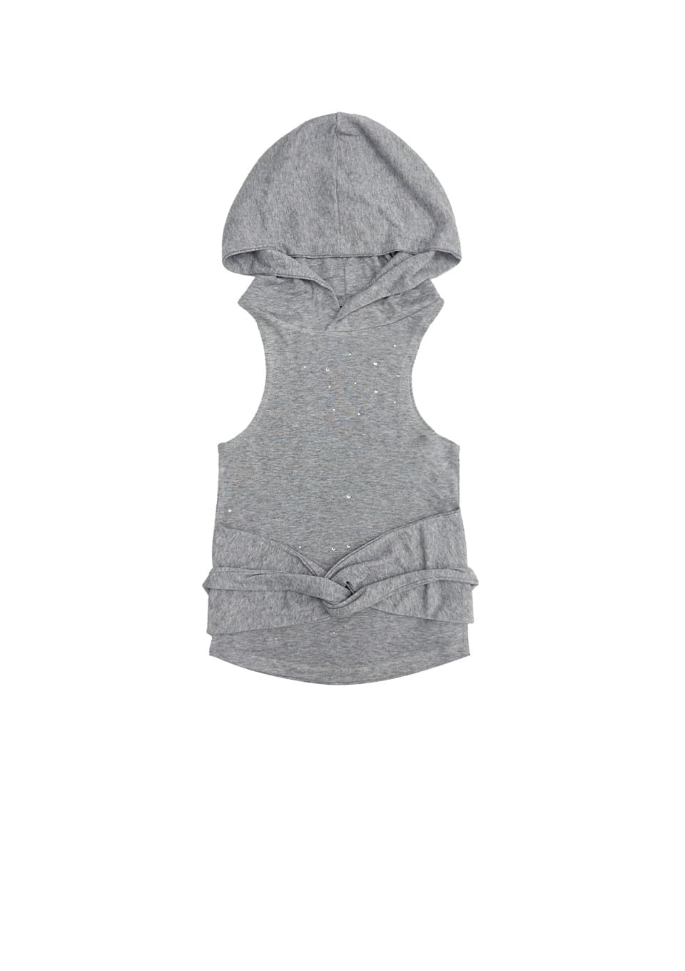 GIRL'S HIP HOP CUBIC HOODIE SLEEVELESS_GRAY