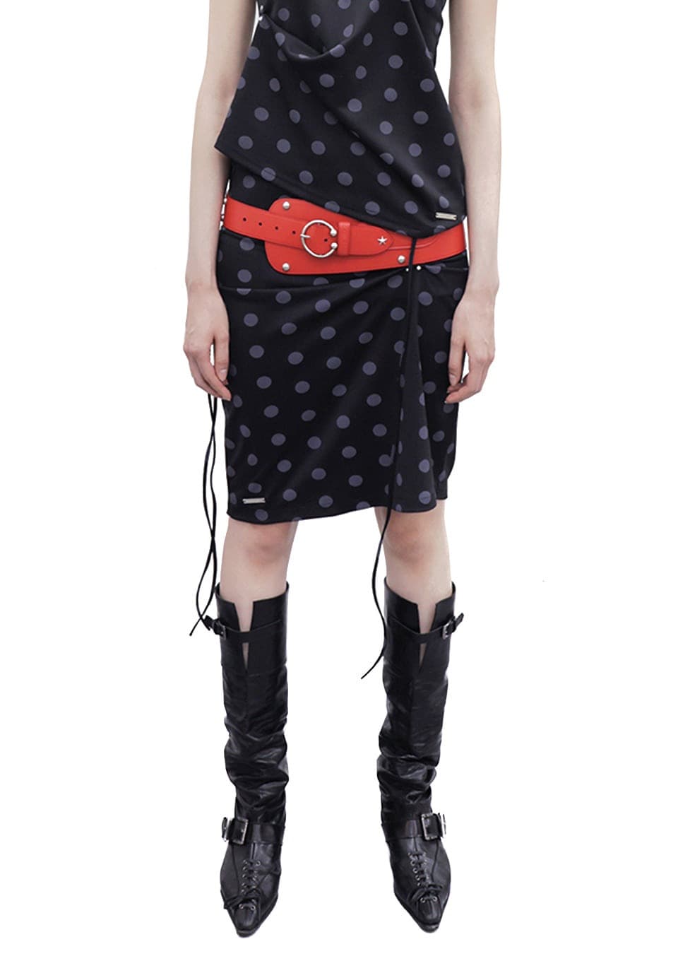 Unbalanced pintuck skirt