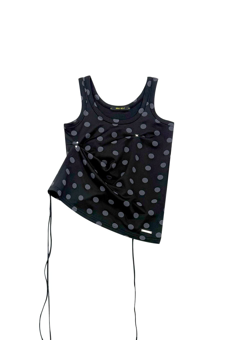 UNBALANCED PINTUCK SLEEVELESS_DOTS
