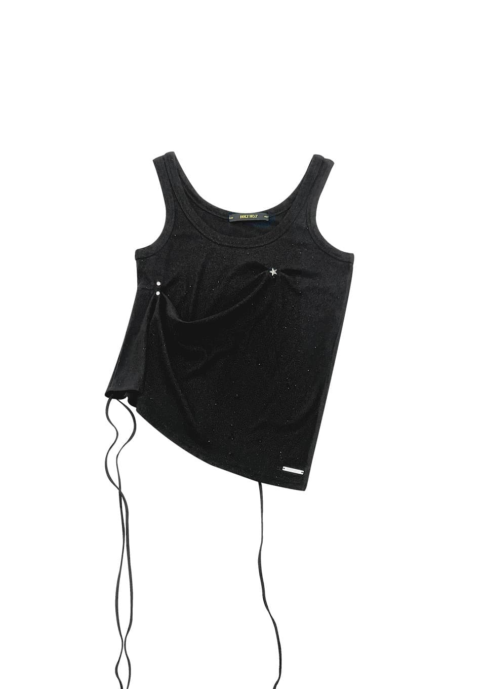 UNBALANCED PINTUCK SLEEVELESS_BLACK