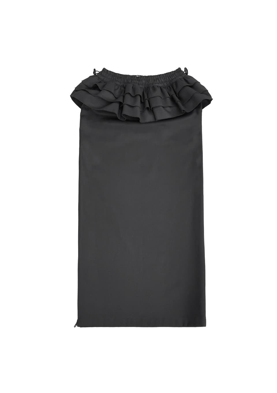 Ruffles Long Skirt_CHARCOAL