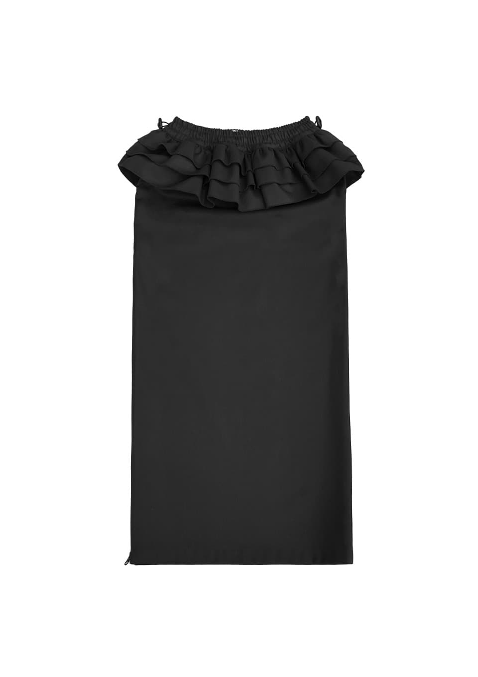 Ruffles Long Skirt_BLACK