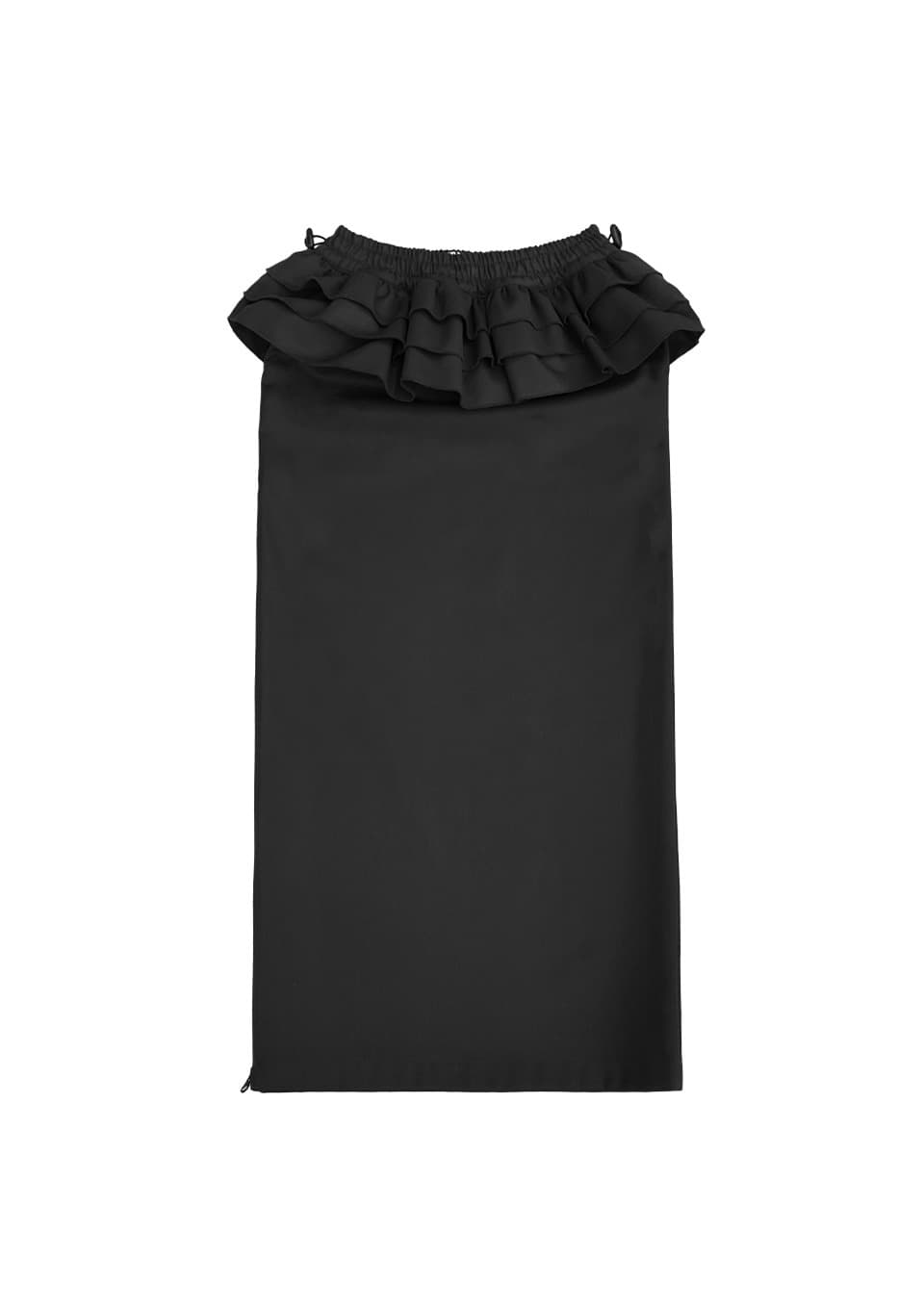 Ruffles Long Skirt_BLACK