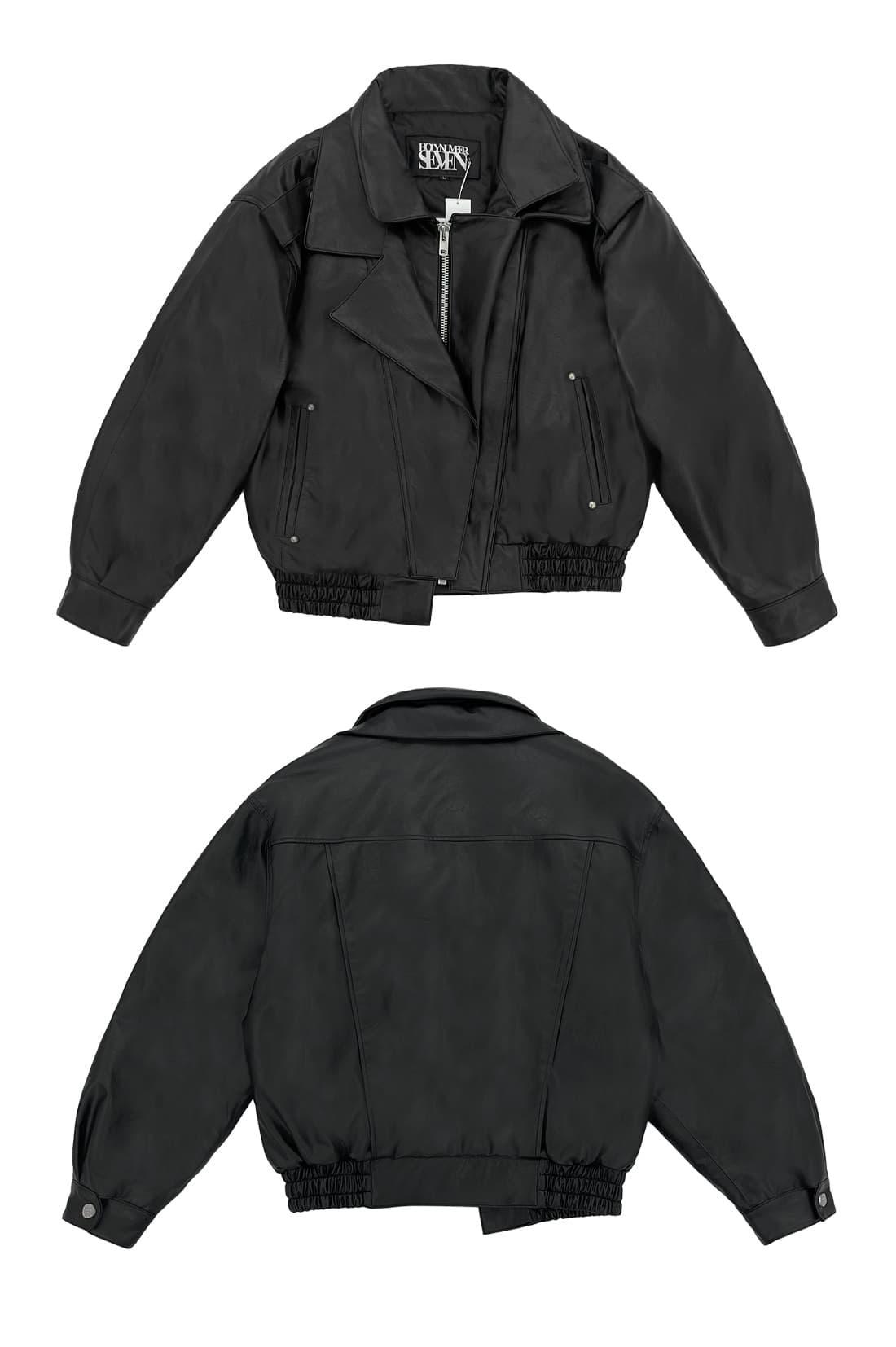Double Collar Shoulder Outerwear _ Black — vue 7