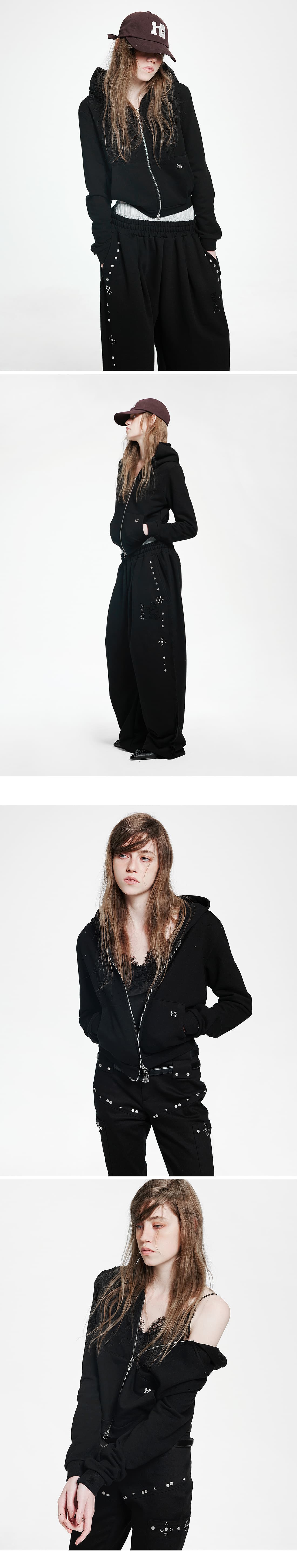 Holy Symbol Crop Hooded Zip-Up_black — vue 3