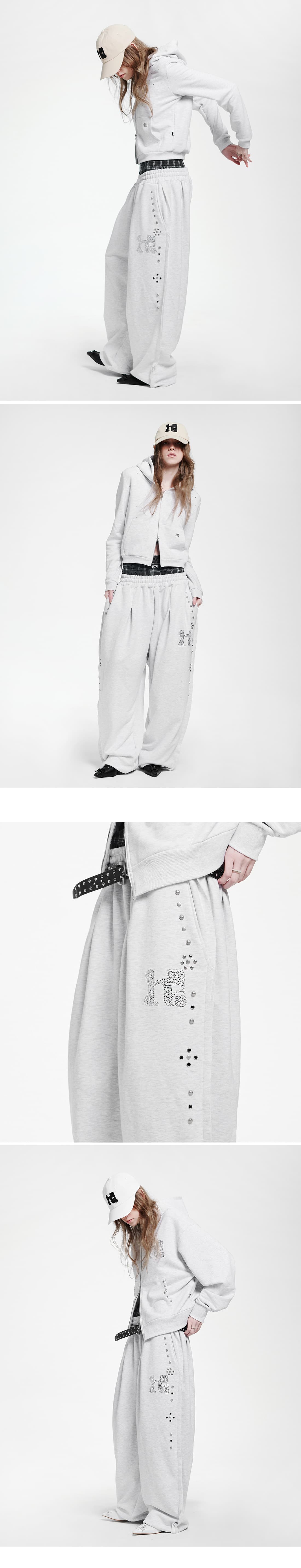 Simple One Tuck String Pants_WHITE MELANGE — vue 3