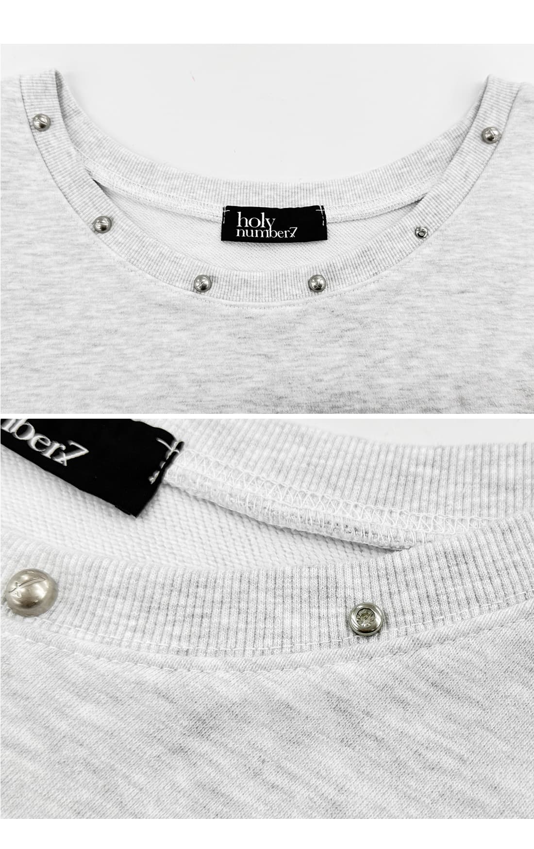 Holy Symbol Off-shoulder Sweatshirt_WHITE MELANGE — vue 5