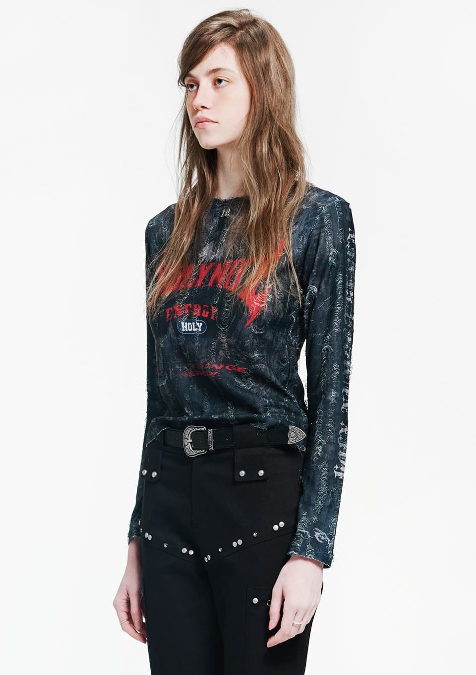 Holy Red Point Lettering Long Sleeve